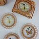 Set of 6 butterfly wicker coasters