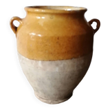 Old yellow glazed jam jar from the South West
