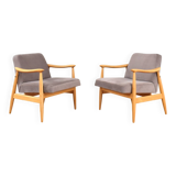 Mid-Century Polish Lounge Chairs by J. Kędziorek, 1960s. Set of 2.