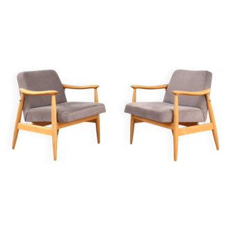 Mid-Century Polish Lounge Chairs by J. Kędziorek, 1960s. Set of 2.