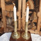 pair of brass candlesticks