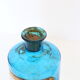 Flacon de pharmacie fin XIxème, rare, en verre bleu et étiquette de porcelaine, antiquité, vintage