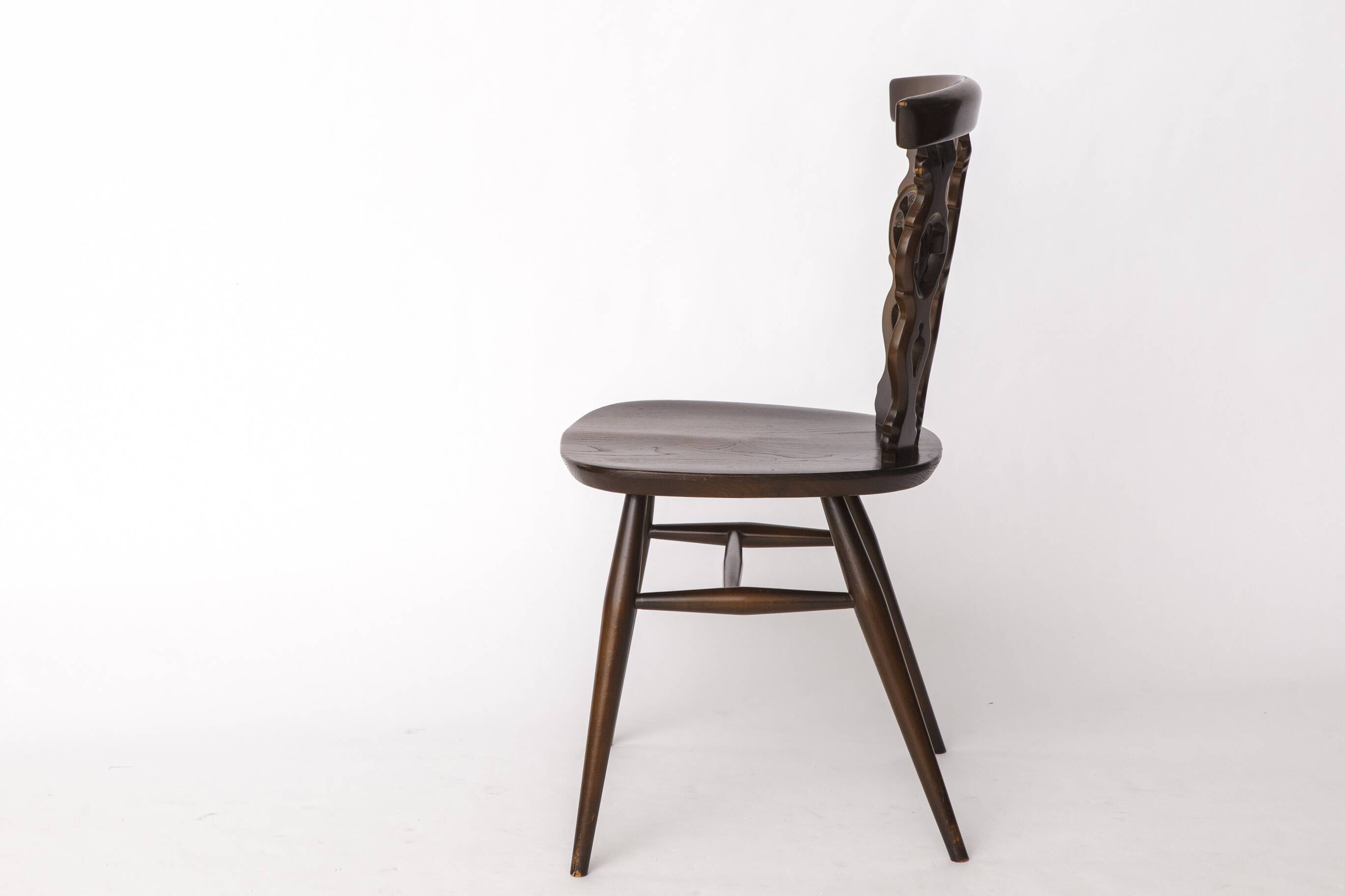 Set of 6 Mid-Century Elm Dining Chairs by Ercol – English Chairs, 1960s