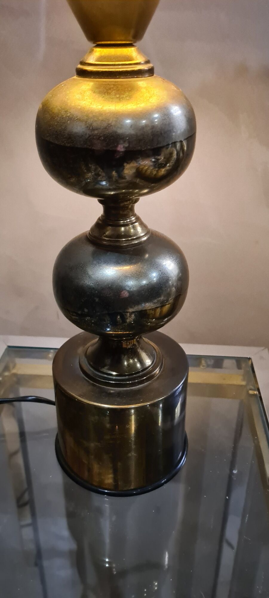 Lampe de style barbier, laiton et bronze  1960/75