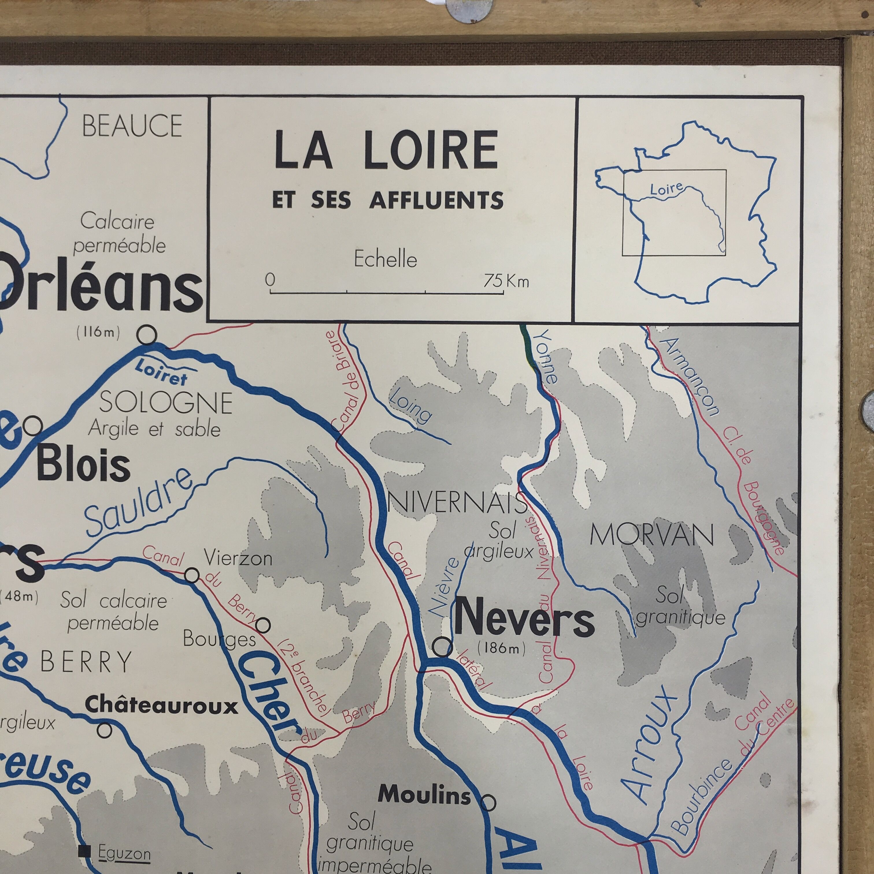 The loire geographical solar poster double sided