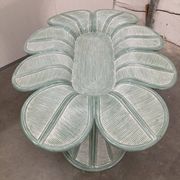 Table de salle à manger vintage en bambou et rotin, années 1980