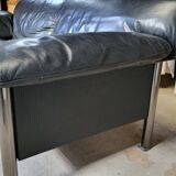 Pierluigi Cerri sofa model Pause signed Poltrona Frau in Black leather Design