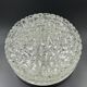 Vintage glacier glass Brutalist round ceiling light.