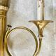Pair of gilded bronze wall lamps
