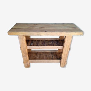 Old solid wood workbench furniture