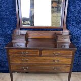 Superbe commode anglaise à psyché en acajou vers 1880