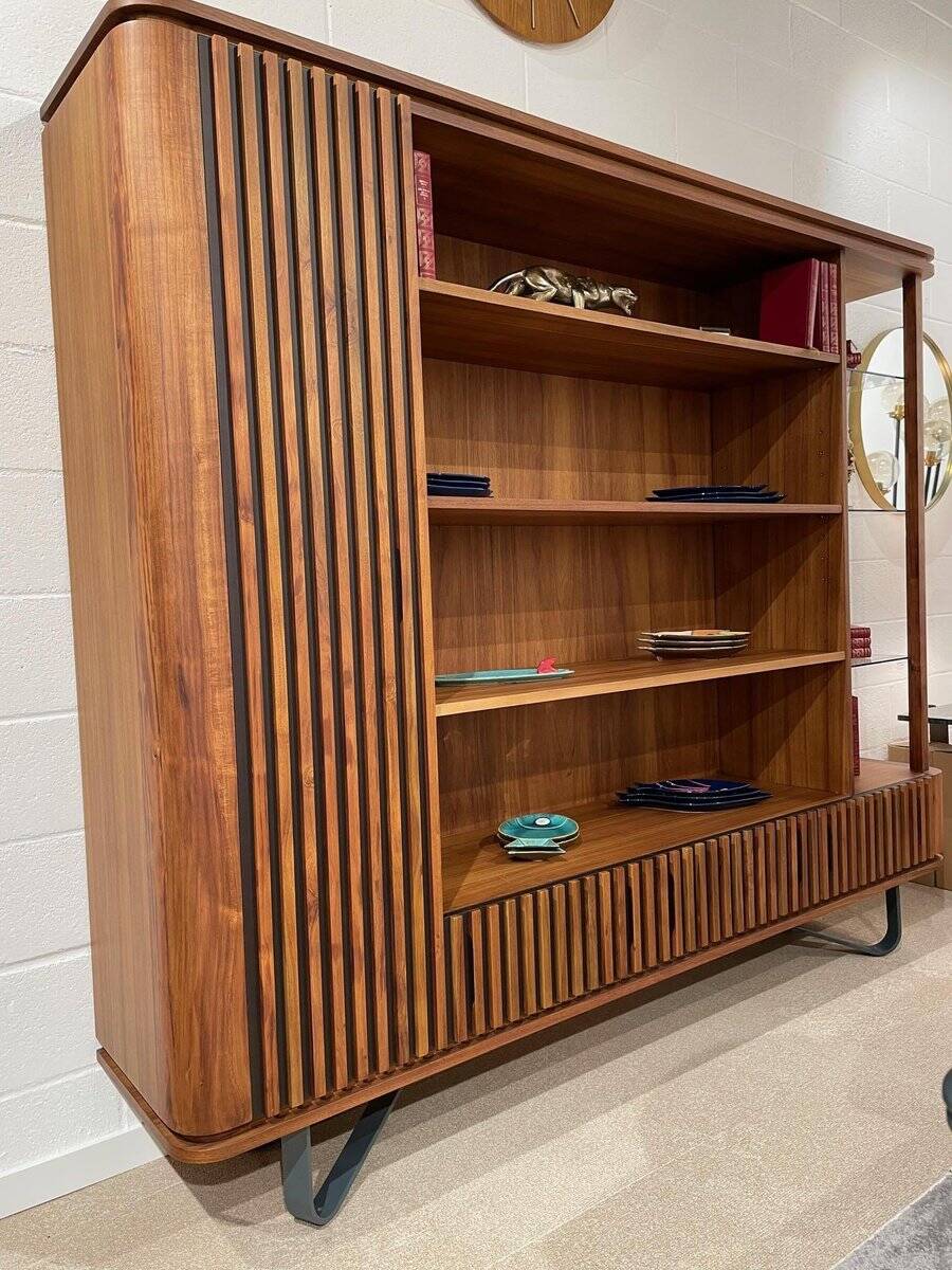 Wooden and Metal Bookcase