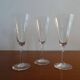 3 signed Baccarat crystal champagne flutes MUM model - 18.7 cm