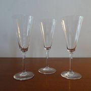 3 signed Baccarat crystal champagne flutes MUM model - 18.7 cm