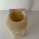 Cubic alabaster vase