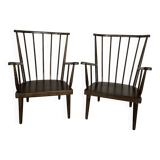 Pair of Baumann armchairs with cushions