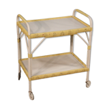 Italian service cart in wood and wicker