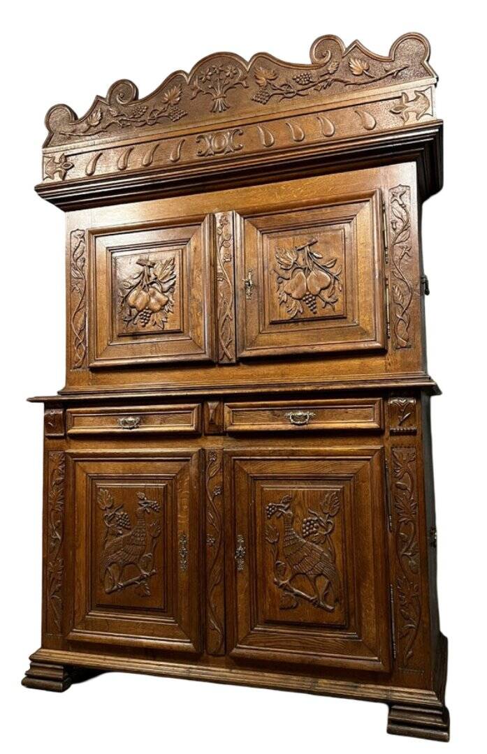 buffet cabinet Montbéliard a 4 volets style Renaissance en chêne