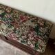 Dark wood and floral jacquard storage bench