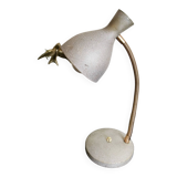 Hammered gray cocotte desk lamp, vintage French, 1940s