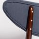Chaise cœur en denim bleu moyen et foncé, milieu du 20ème siècle, Europe
