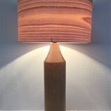 Two designer solid wood "pencil" lamp bases