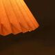Minimalist glass table lamp from the 80s with a pleated shade.