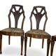 Ensemble de 6 chaises de salle à manger en noyer sculpté Art Déco, années 1920/1930