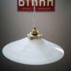 Old pendant lamp in white opaline Art Deco 1930 Ø 25 cm