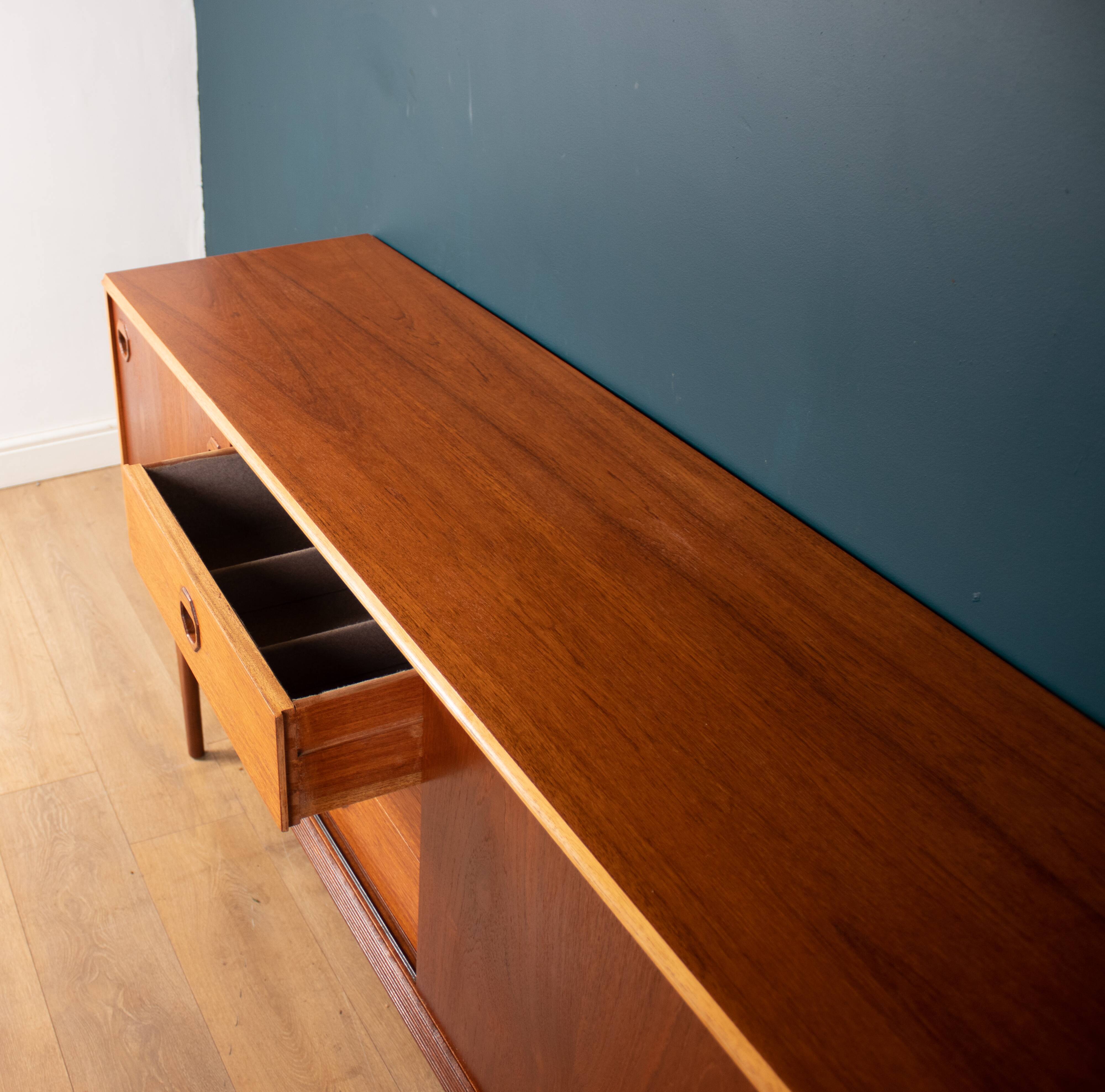 Retro 1960s long teak sideboard by elliots of newbury eon