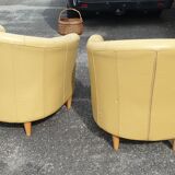 Camel leather club armchair