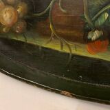 Plateau bois peint nature morte