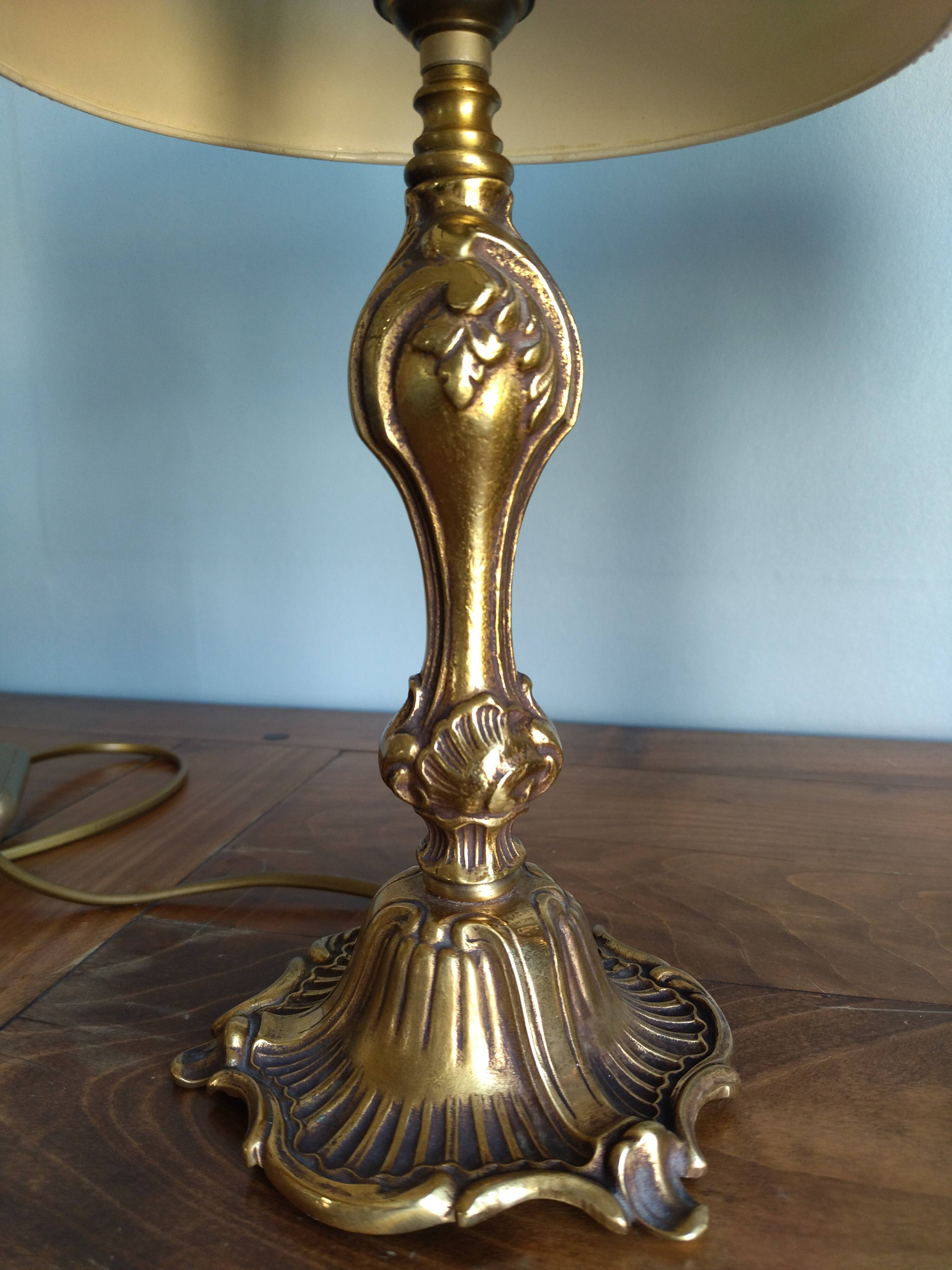 Pair of vintage bronze lamps