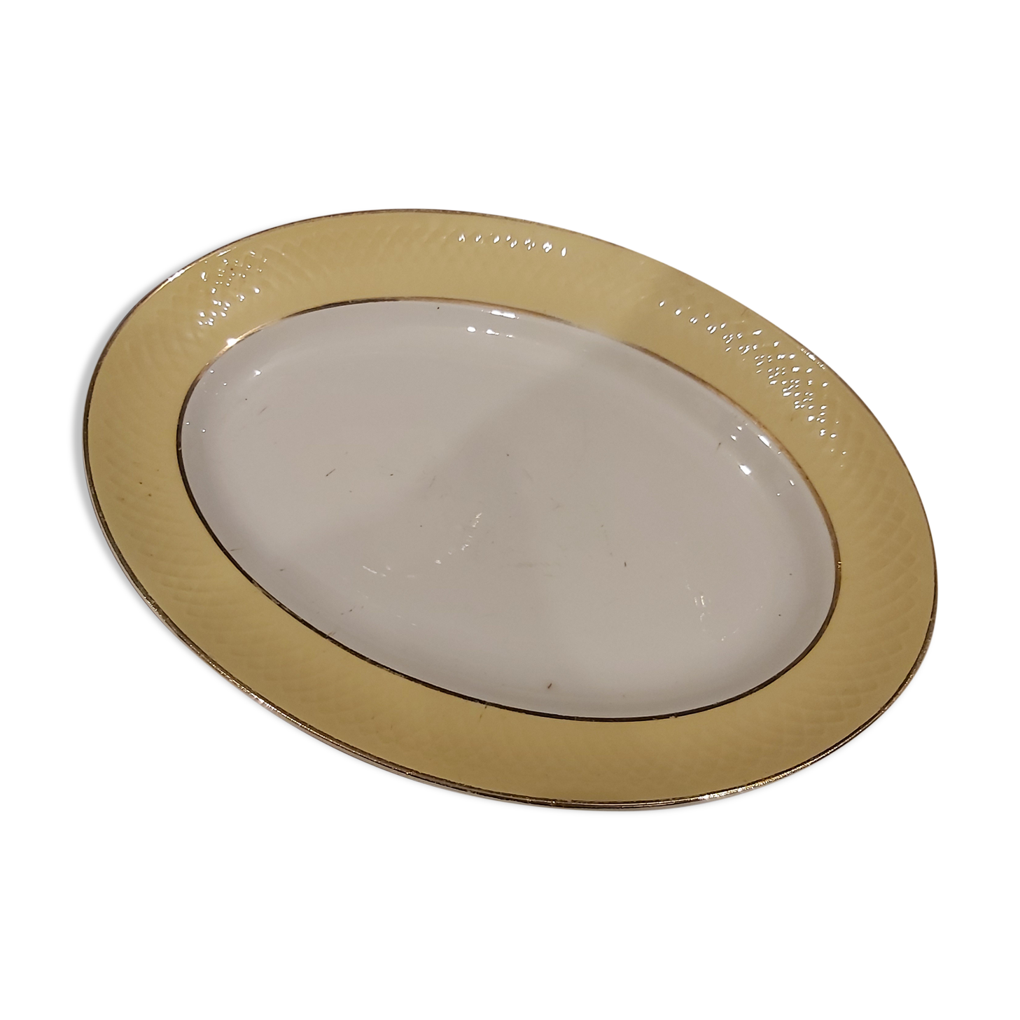 French vintage Orchies oval tray from Moulin des Loups