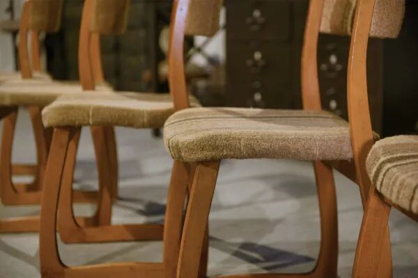 Set of 6 vintage 1960s 'Sleigh' chairs