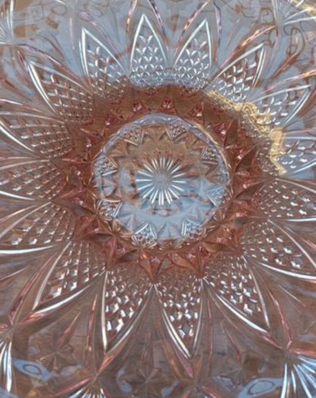 Art Deco carved pink plate