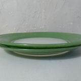 2 flat plates Duralex green Vintage