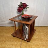 Mid century retro vintage teak coffee table with magazine rack or record 1960