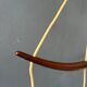 Teak wood and opaline glass chandelier 512 by Uno & Östen Kristiansson for Luxus, Sweden