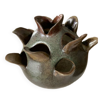 Vase « Artichaut » en grès Vallauris