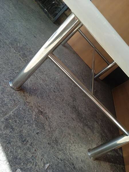 chrome metal and onyx marble coffee table, 1970s