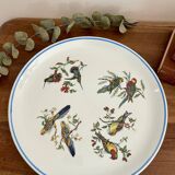 Plat rond en porcelaine oiseaux