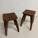 Paire de tabourets scandinaves en  palissandre