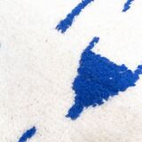 Beni Ouarain Berber rug with Majorelle blue patterns, 1.45x1.04m