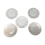 Porcelain plates Opaque Provence Dorure lot of 5