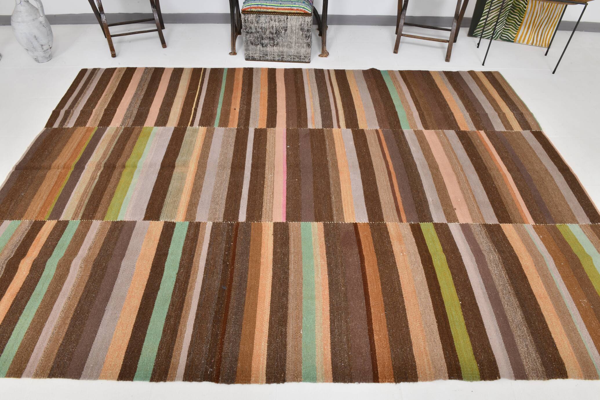 7x10 Soft Color Pastel Brown Vintage Rug, 210x291Cm SK 2356