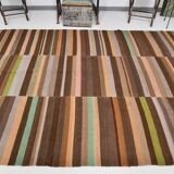 7x10 Soft Color Pastel Brown Vintage Rug, 210x291Cm SK 2356