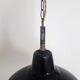 Industrial suspension - enamelled sheet black and white - ø 30 cm -1940-50