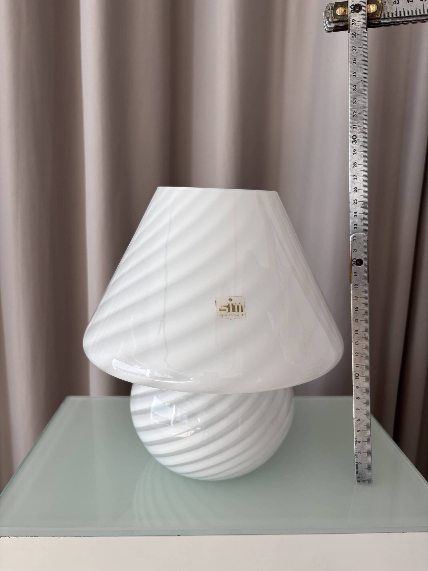 Vintage 1970s Italian Murano Swirl Glass Table Lamp – SIM Venezia