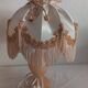 Pair of vintage alabaster lamps in Boudoir style – Fringed lampshade
